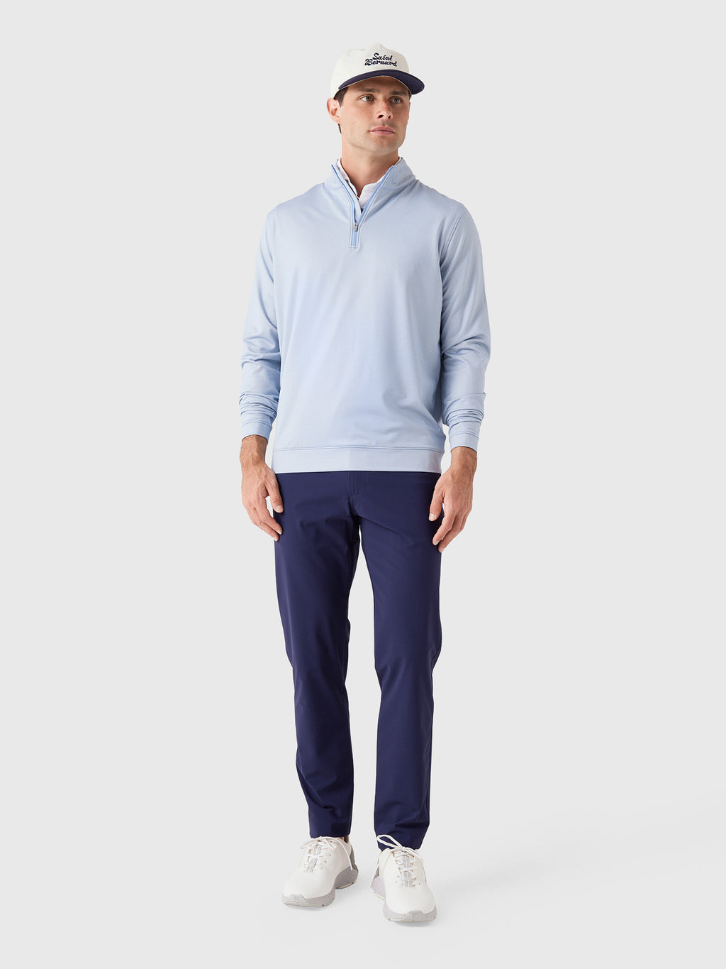 Peter Millar Crown Sport Men's Perth Basketweave Performance Quarter-Zip - Saint Bernard