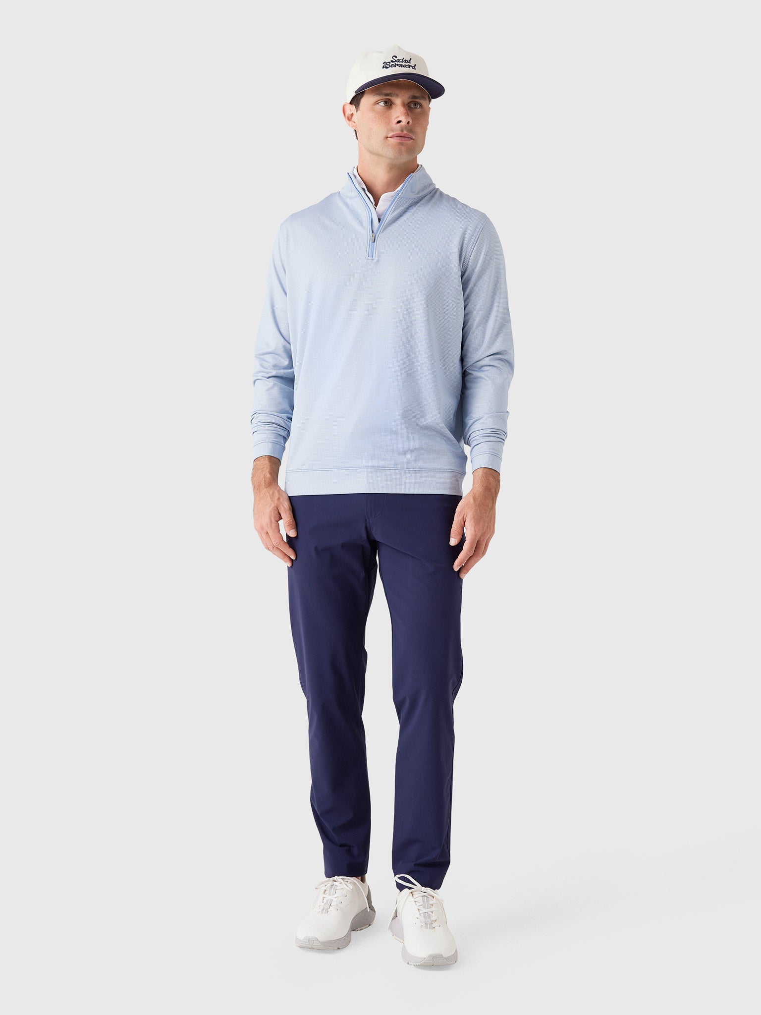 Peter Millar Crown Sport Men's Perth Basketweave Performance Quarter-Zip - Saint Bernard