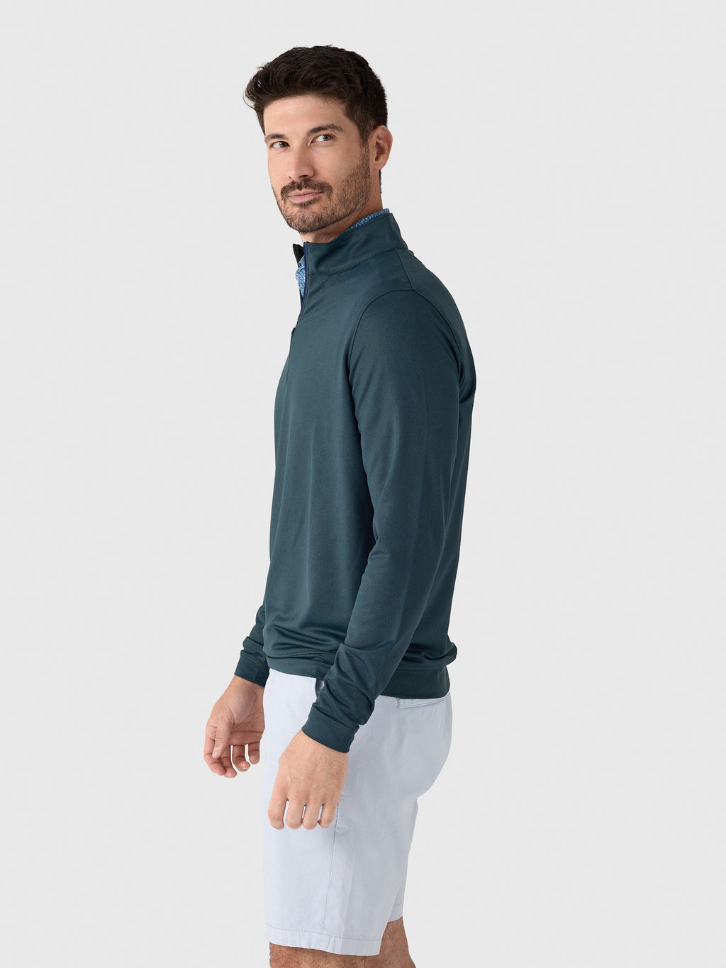 Peter Millar Crown Sport Men's Perth Herringbone Performance Quarter-Zip - Saint Bernard