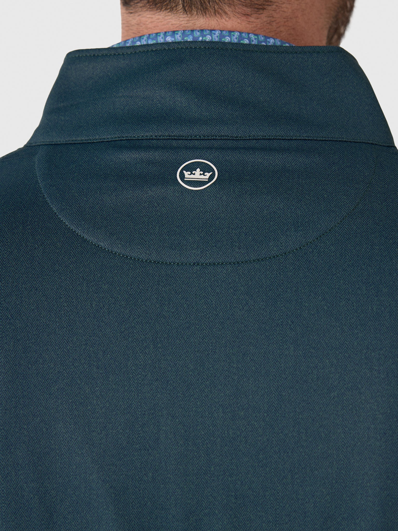 Peter Millar Crown Sport Men's Perth Herringbone Performance Quarter-Zip - Saint Bernard