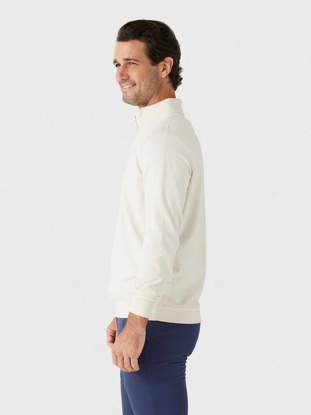 Peter Millar Crown Sport Men's Perth Sugar Stripe Performance Quarter-Zip - Saint Bernard