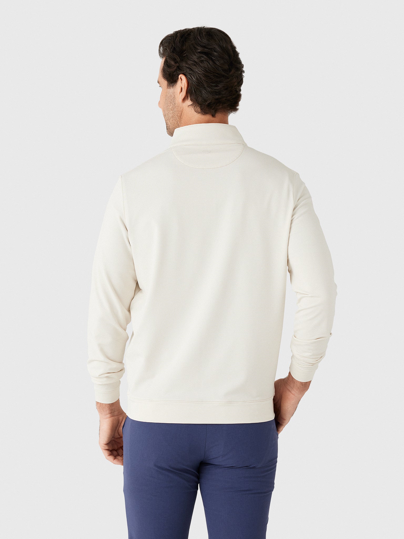 Peter Millar Crown Sport Men's Perth Sugar Stripe Performance Quarter-Zip - Saint Bernard