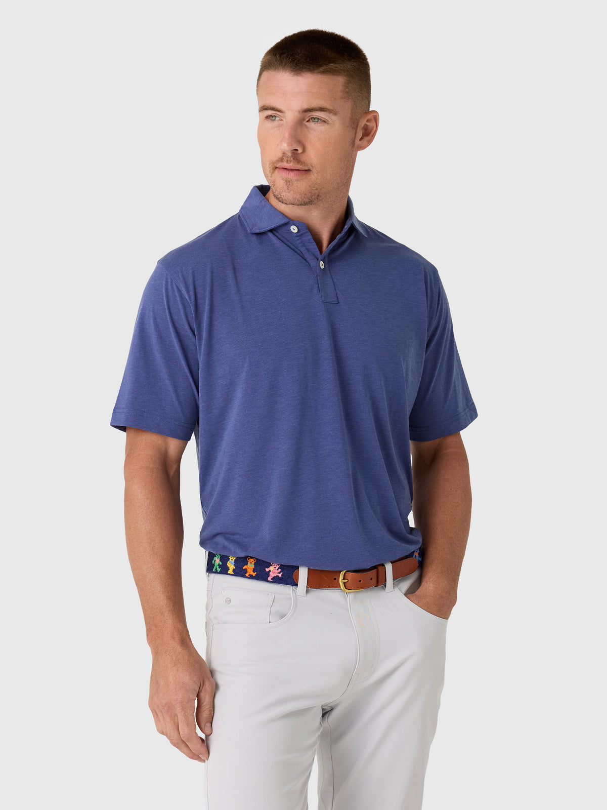 Peter Millar Crown Sport Men's Effortless Technical Comfort Performance Jersey Polo - Saint Bernard