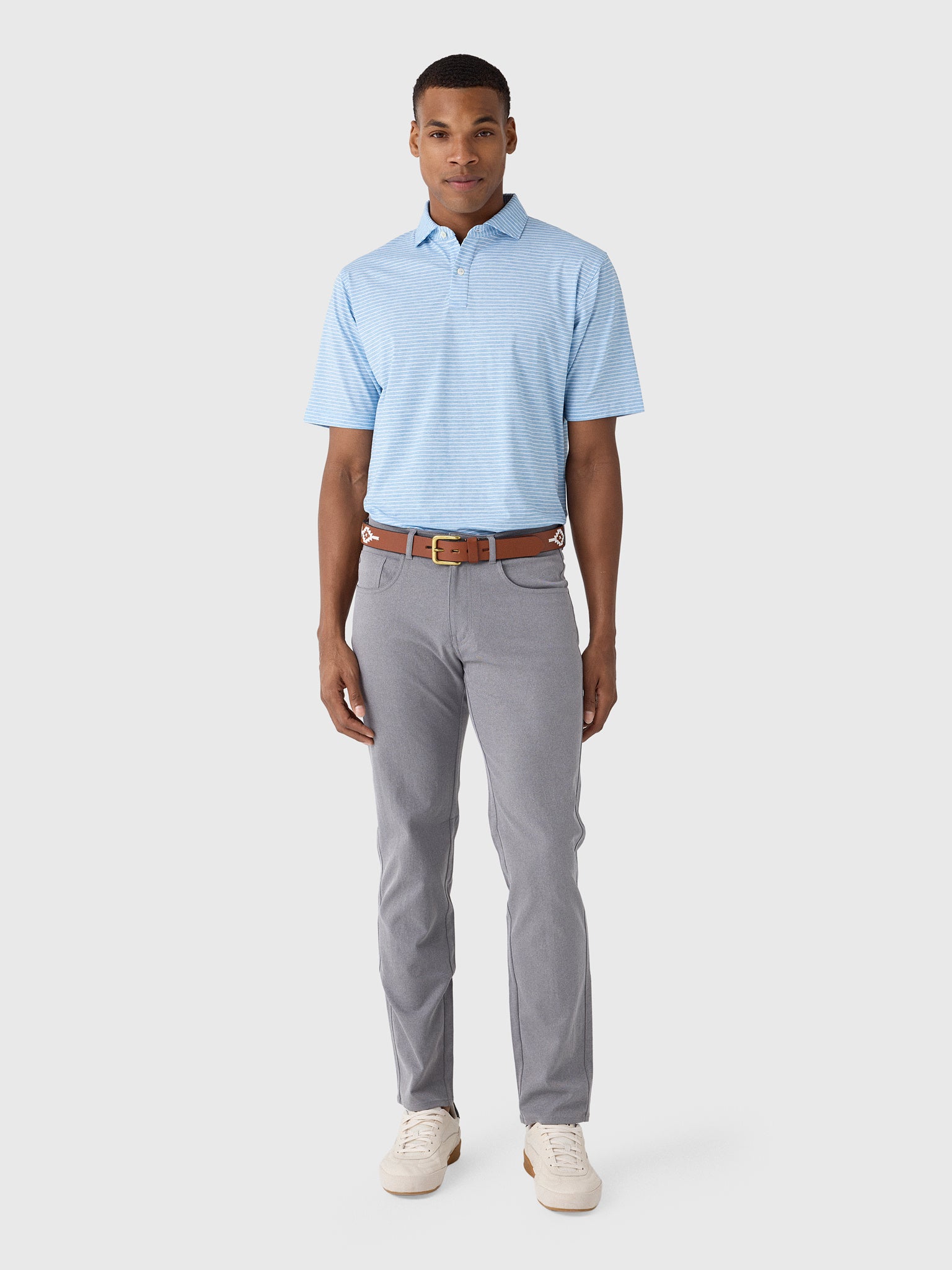 Peter Millar Crown Sport Men's Effortless Technical Comfort Stripe Performance Jersey Polo - Saint Bernard