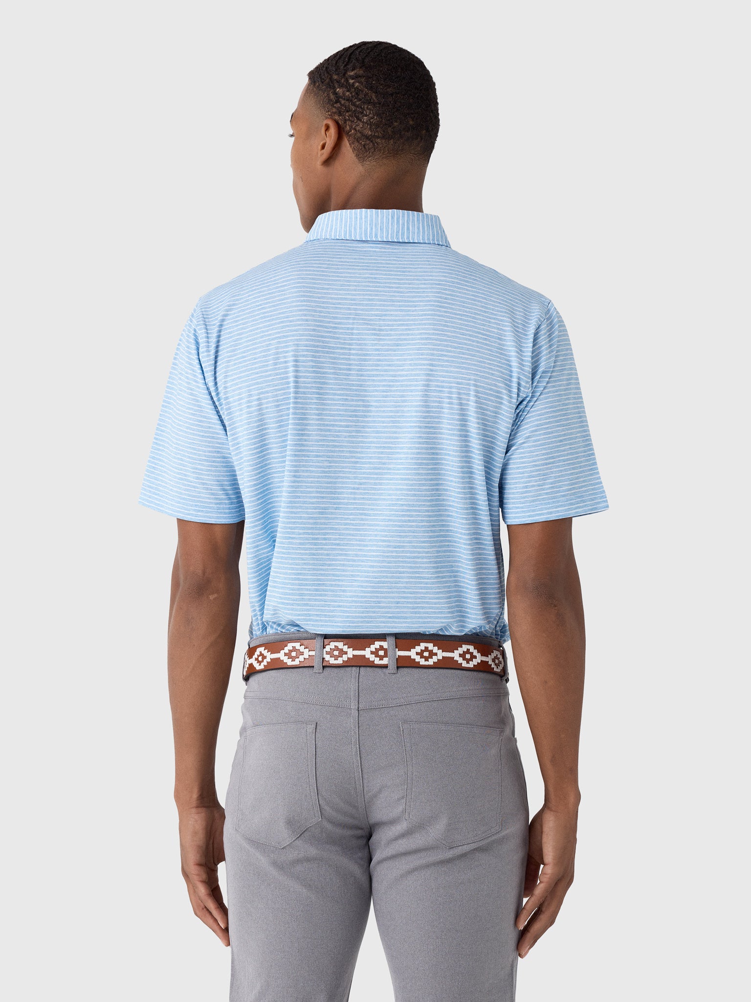Peter Millar Crown Sport Men's Effortless Technical Comfort Stripe Performance Jersey Polo - Saint Bernard