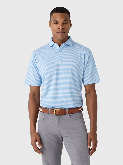 Peter Millar Crown Sport Men's Effortless Technical Comfort Stripe Performance Jersey Polo - Saint Bernard