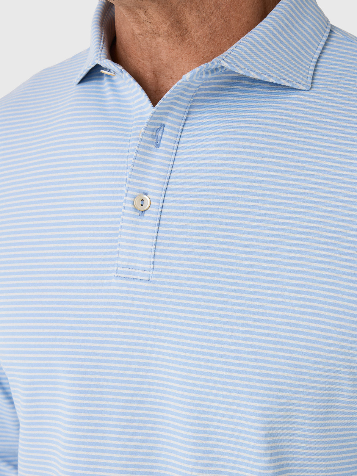 Peter Millar Crown Sport Men's Lyons Stripe Long-Sleeve Performance Jersey Polo - Saint Bernard