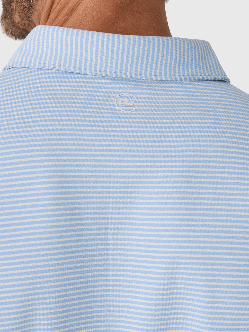 Peter Millar Crown Sport Men's Lyons Stripe Long-Sleeve Performance Jersey Polo - Saint Bernard