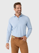 Peter Millar Crown Sport Men's Lyons Stripe Long-Sleeve Performance Jersey Polo - Saint Bernard