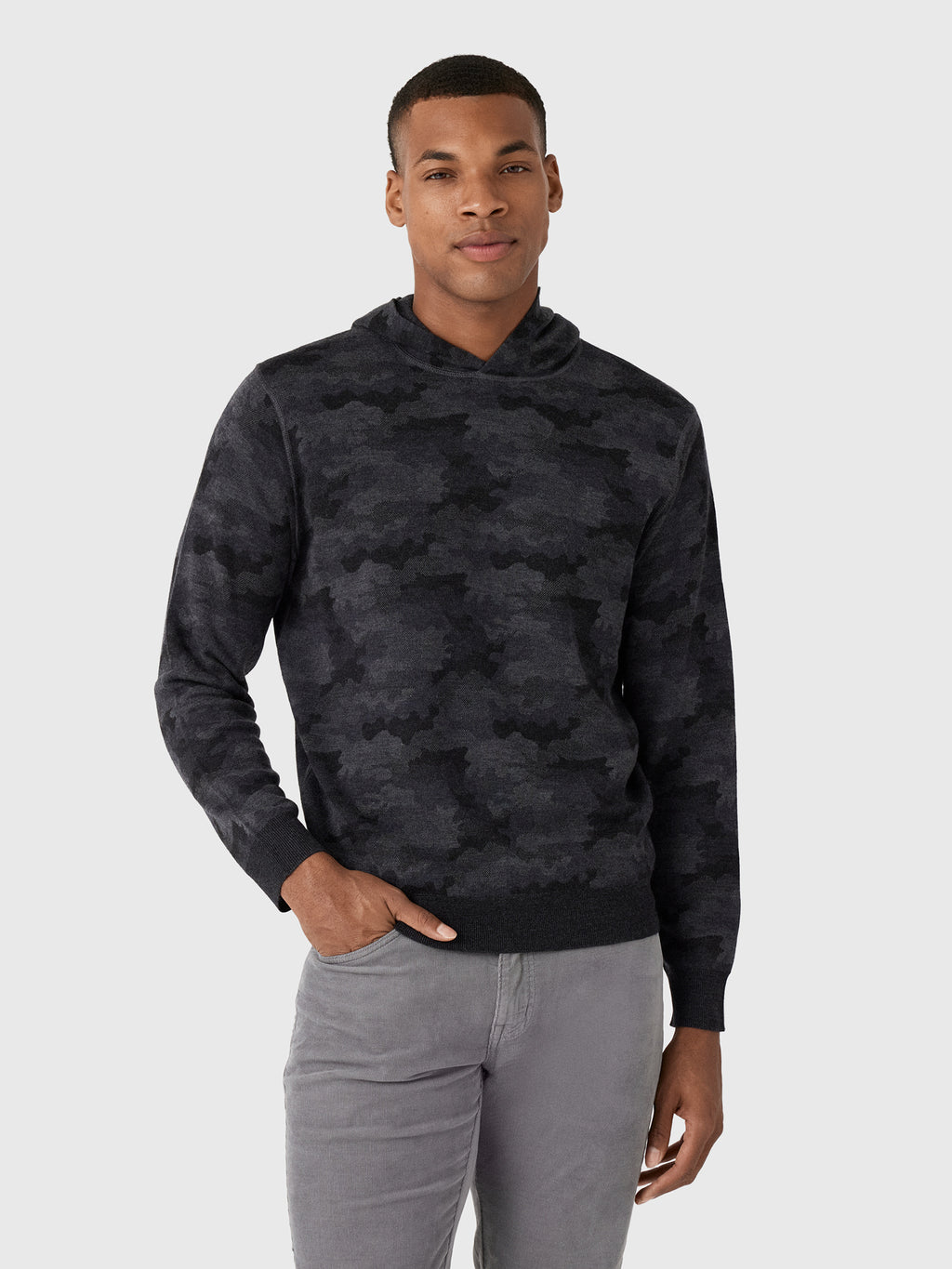 Peter Millar Crown Men's Reversible Camo Popover Hoodie - Saint Bernard