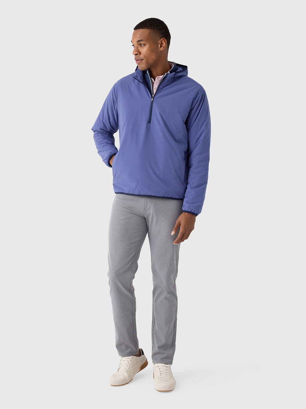 Peter Millar Crown Sport Men's Ridge Half-Zip Hoodie - Saint Bernard