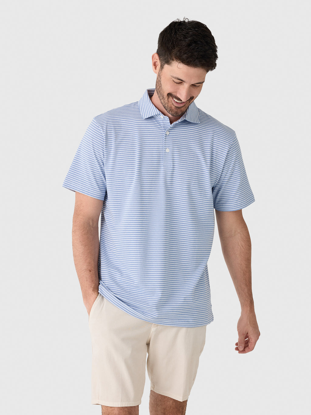 Peter Millar Crown Men's Turner Flex Cotton Polo - Saint Bernard