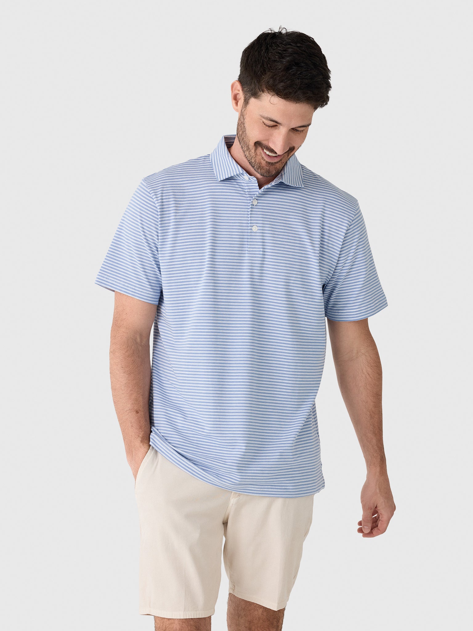 Peter Millar Crown Men's Turner Flex Cotton Polo - Saint Bernard