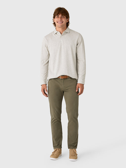 Peter Millar Crown Men's Herringbone Long Sleeve Polo