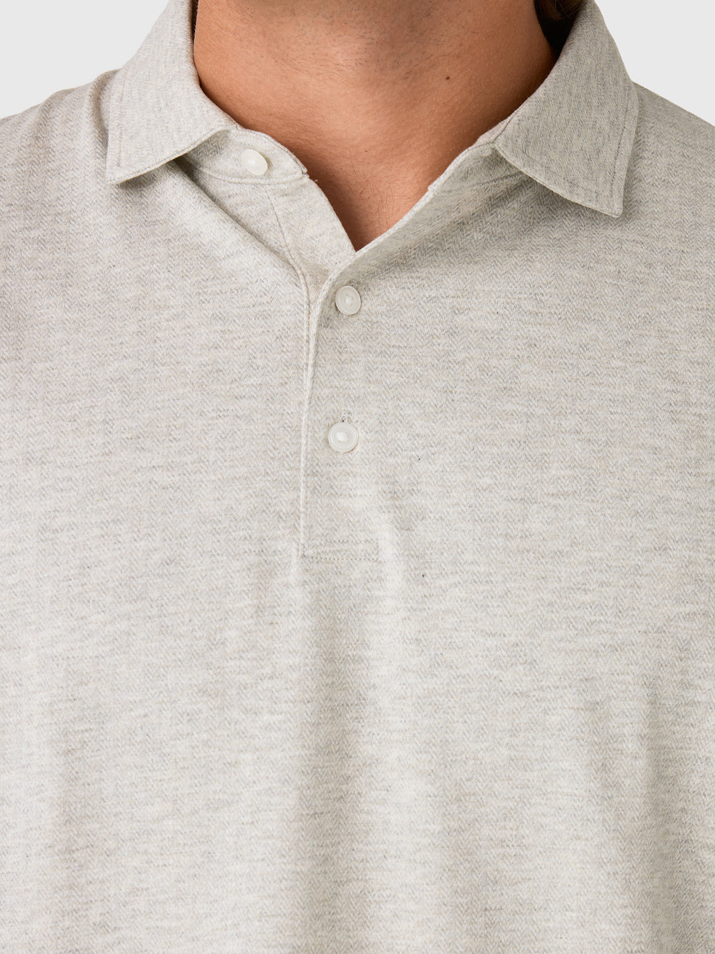 Peter Millar Crown Men's Herringbone Long Sleeve Polo - Saint Bernard