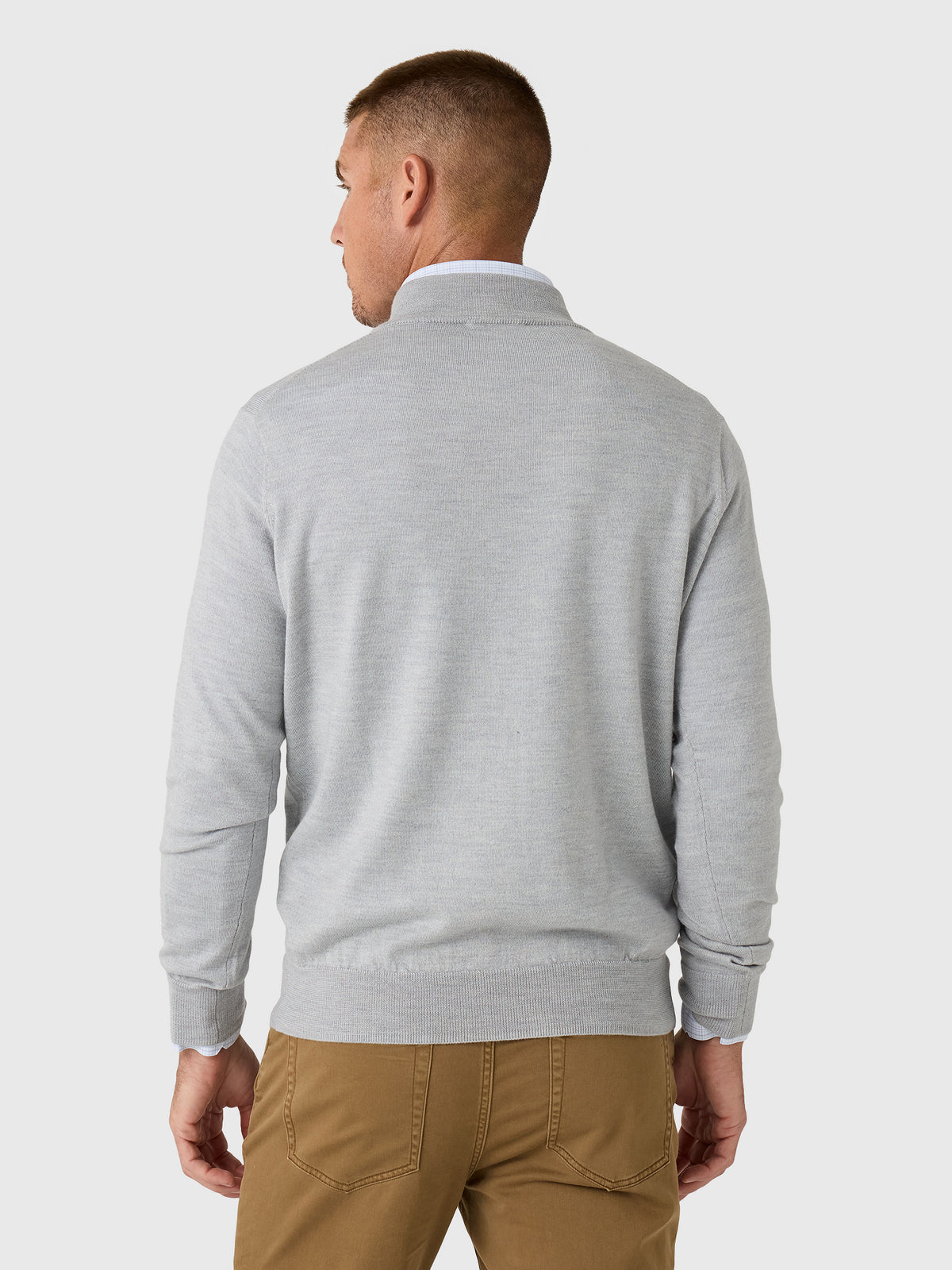 Peter Millar Crown Men's Autumn Crest Suede Trim Quarter-Zip - Saint Bernard