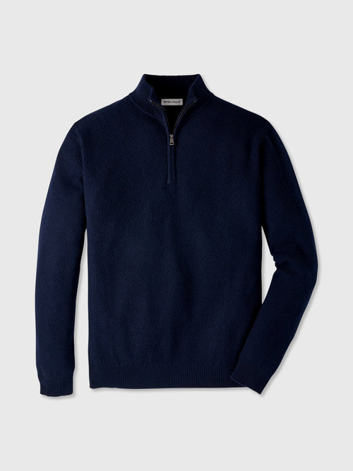 Peter Millar Crown Men's Crescent Texture Quarter-Zip Sweater - Saint Bernard