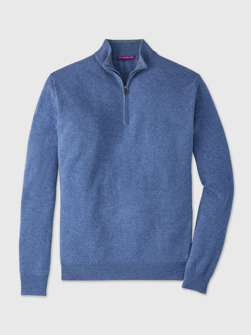 Peter Millar Crown Men's 25th Anniversary Cashmere Quarter-Zip Sweater - Saint Bernard