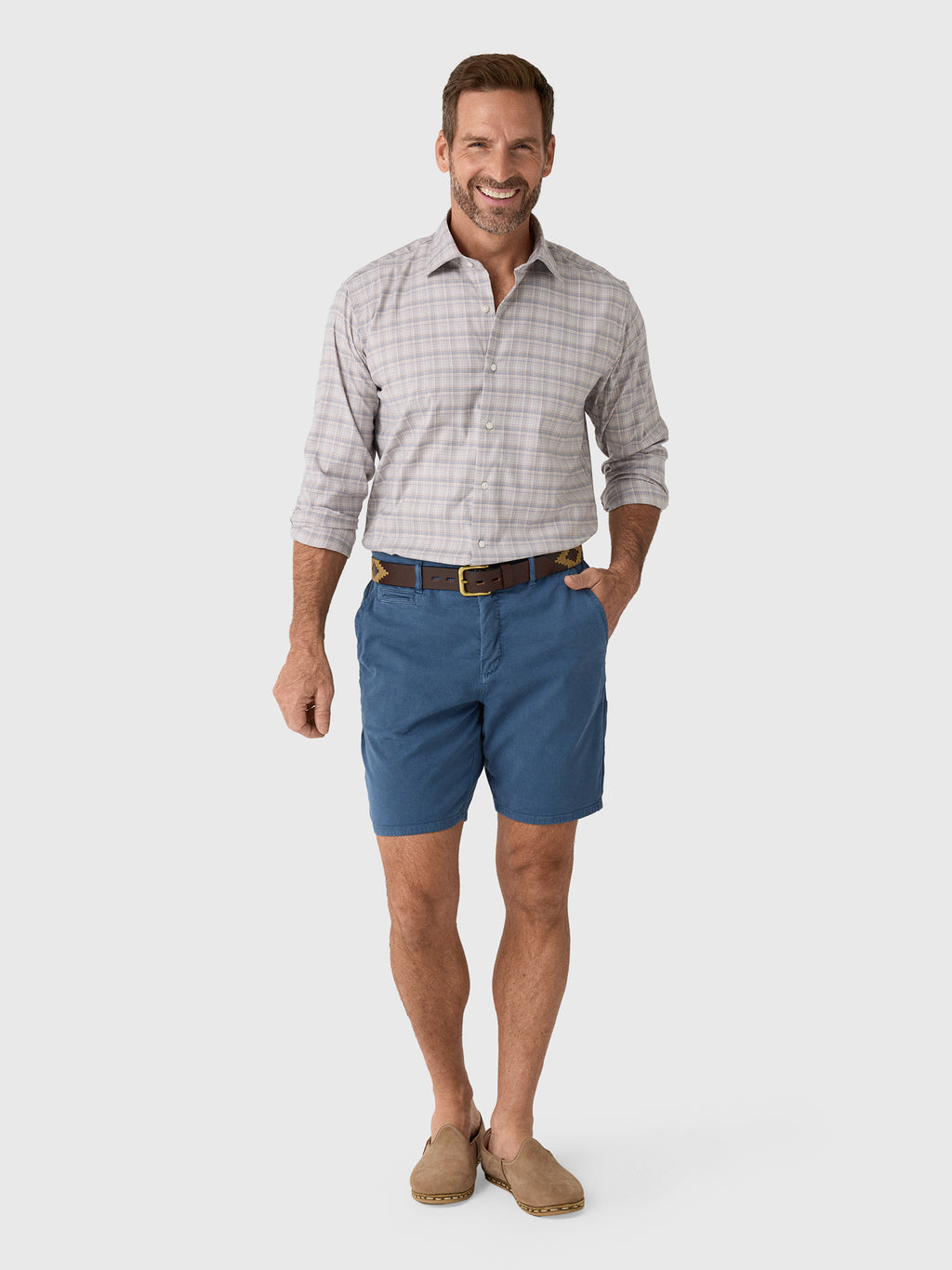 Peter Millar Crown Men's Griffin Crown Soft Twill Sport Shirt - Saint Bernard