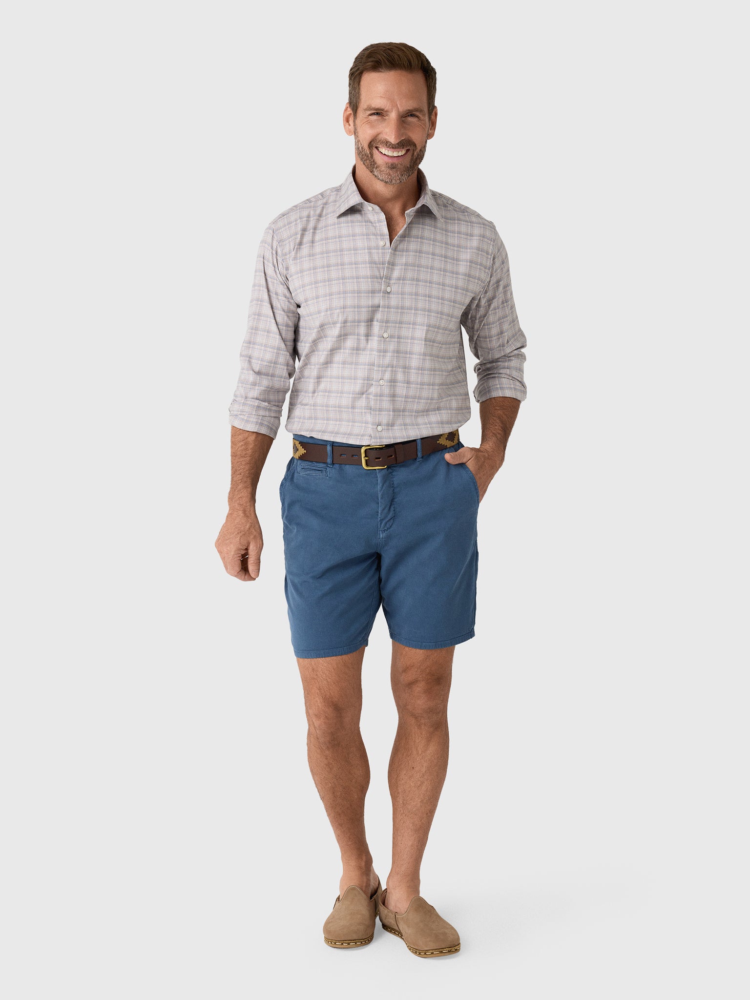 Peter Millar Crown Men's Griffin Crown Soft Twill Sport Shirt - Saint Bernard