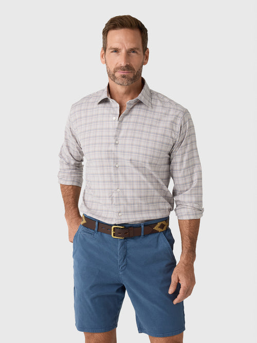 Peter Millar Crown Men's Griffin Crown Soft Twill Sport Shirt - Saint Bernard