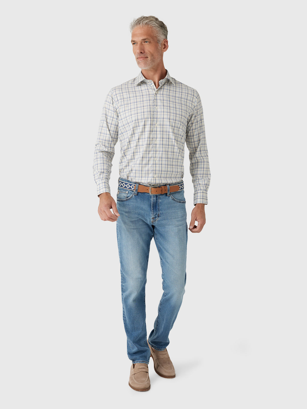 Peter Millar Crown Men's Wyatt Crown Soft Twill Sport Shirt - Saint Bernard