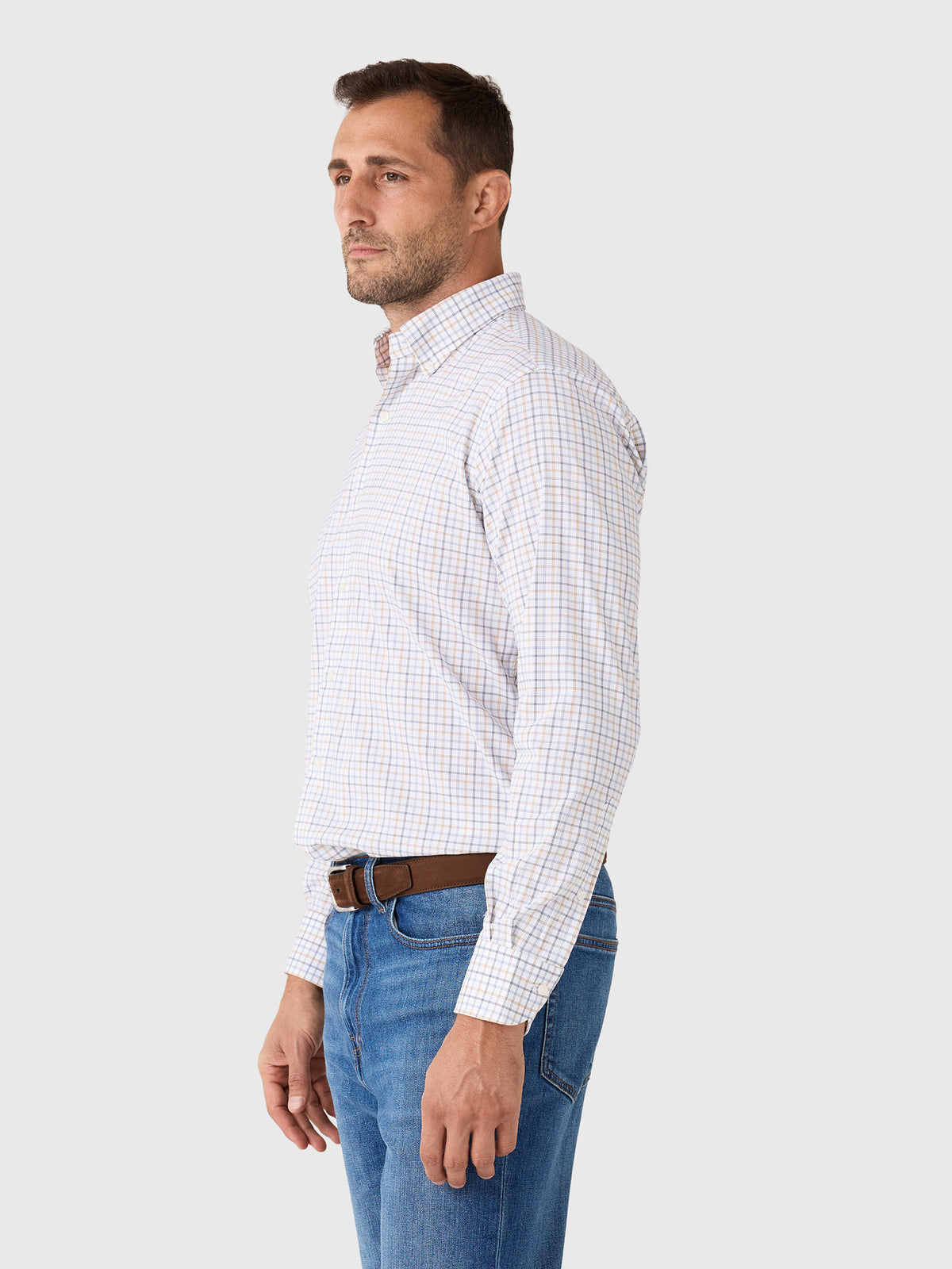 Peter Millar Crown Men's Bruce Crown Lite Cotton-Stretch Sport Shirt - Saint Bernard