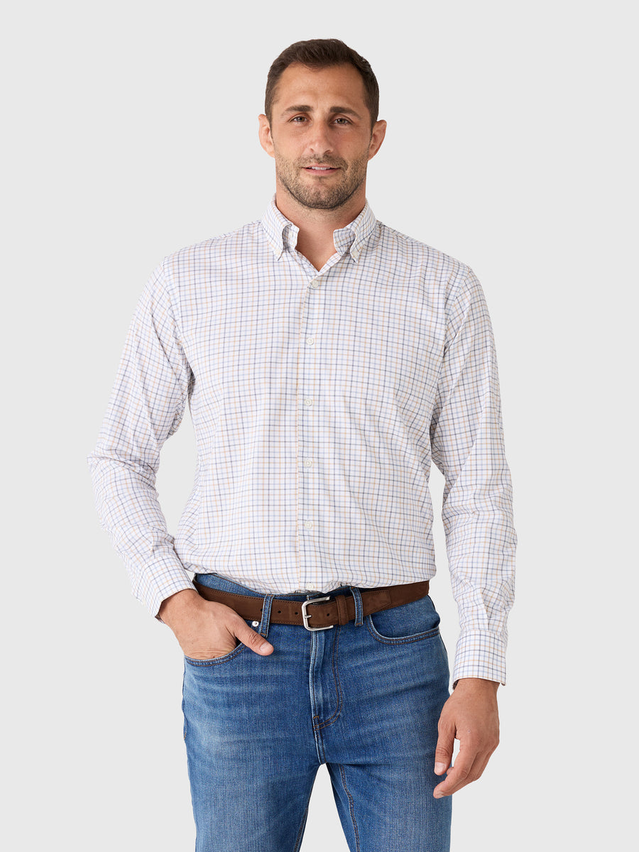 Peter Millar Crown Men's Bruce Crown Lite Cotton-Stretch Sport Shirt - Saint Bernard