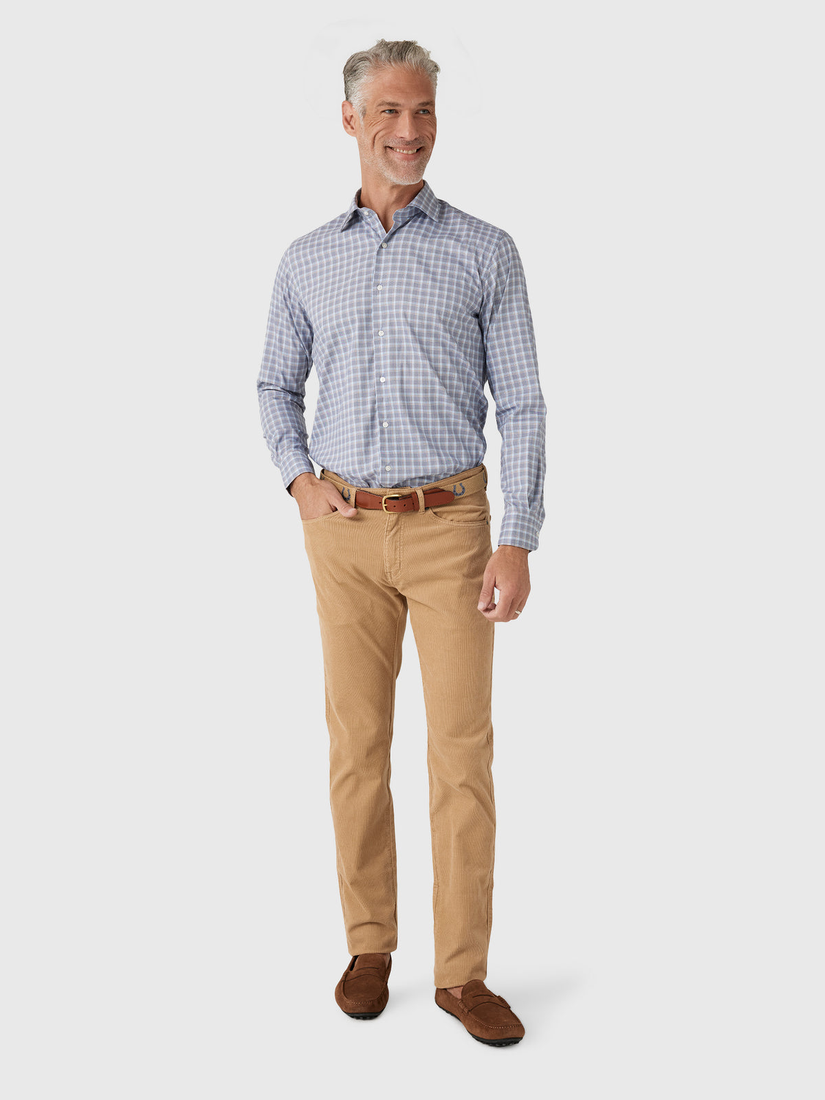 Peter Millar Crown Men's Lincoln Crown Lite Cotton-Stretch Sport Shirt - Saint Bernard