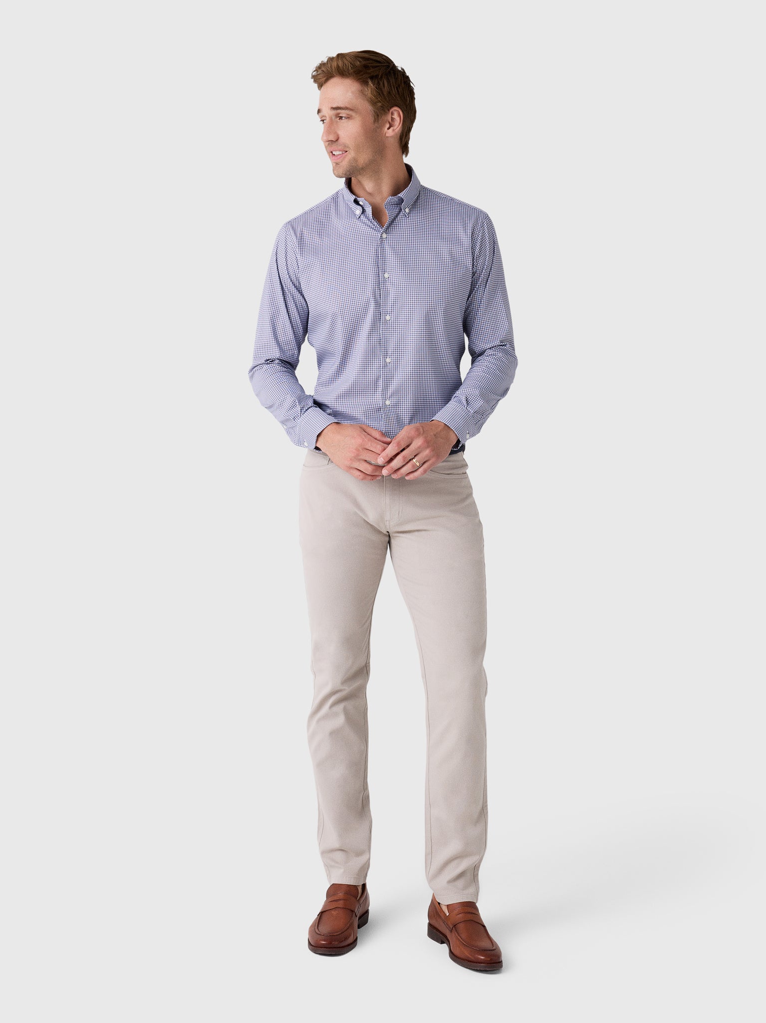 Peter Millar Crown Men's Gregory Crown Lite Cotton-Stretch Sport Shirt - Saint Bernard