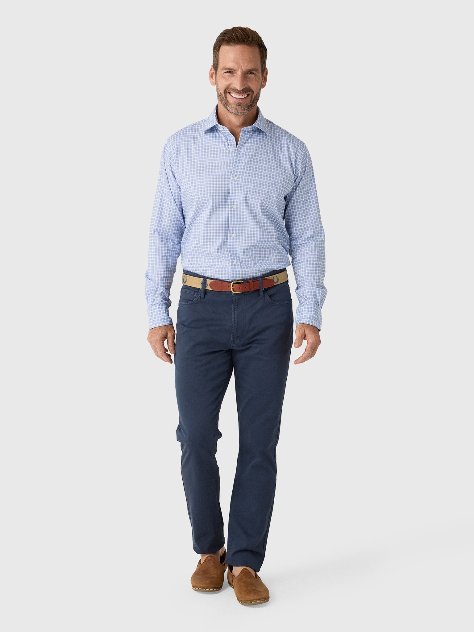 Peter Millar Crown Men's Atlas Crown Lite Cotton-Stretch Sport Shirt - Saint Bernard