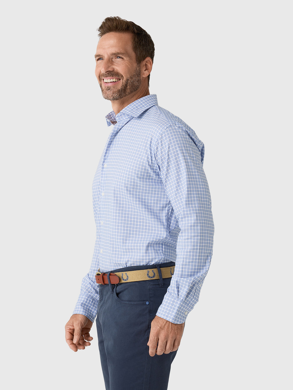 Peter Millar Crown Men's Atlas Crown Lite Cotton-Stretch Sport Shirt - Saint Bernard