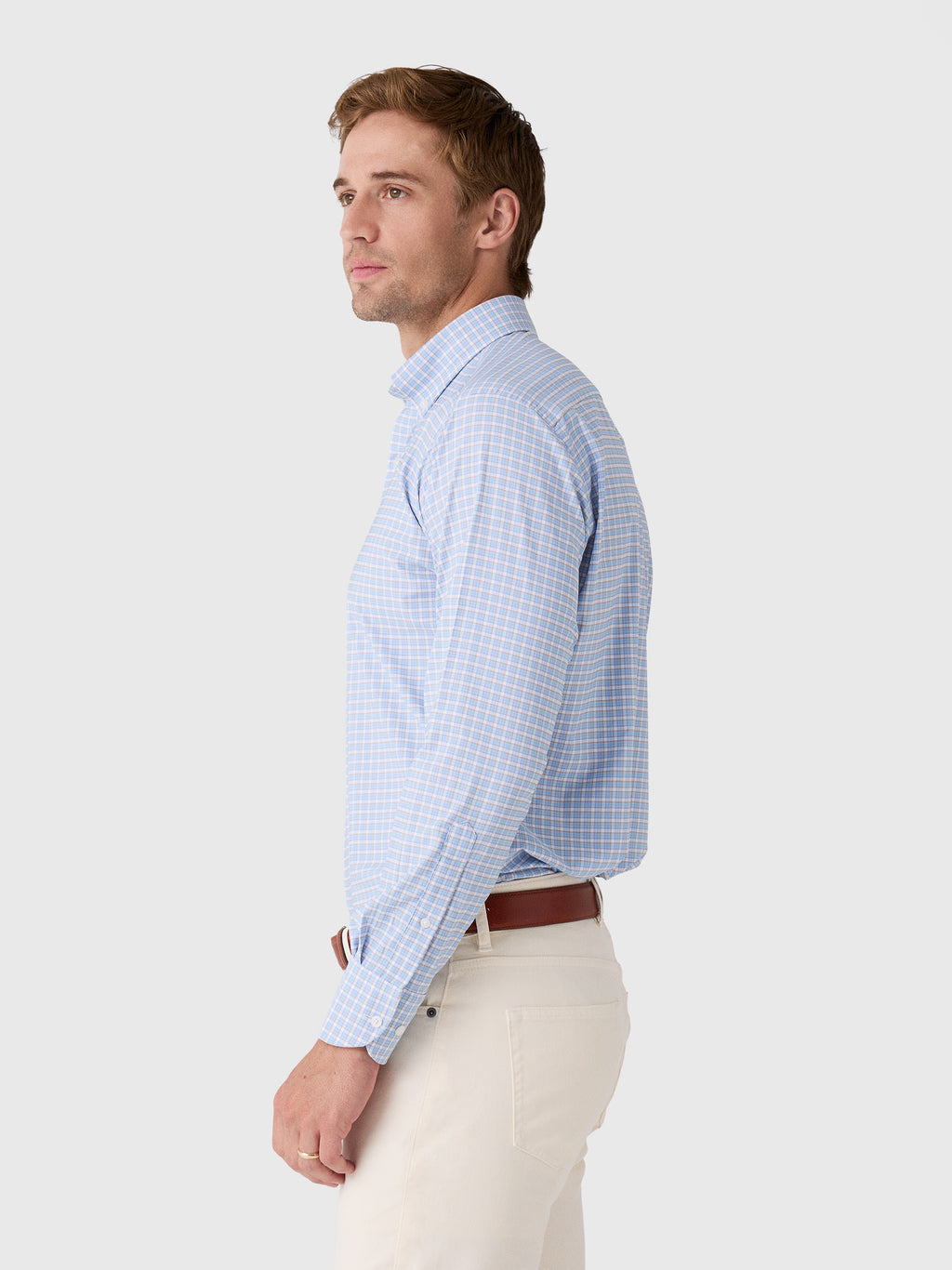 Peter Millar Crown Men's Charles Performance Twill Sport Shirt - Saint Bernard