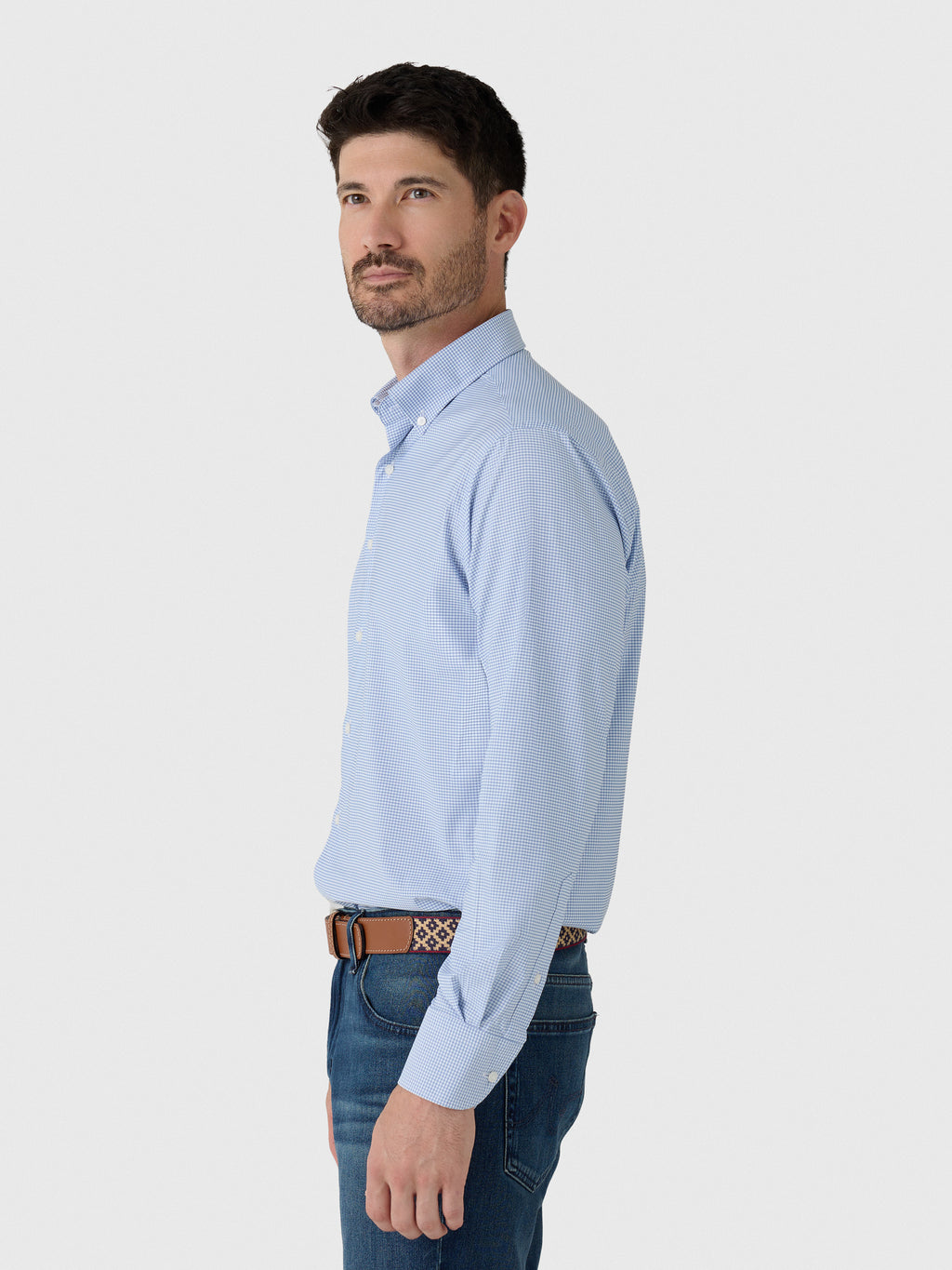 Peter Millar Crown Men's Leo Performance Twill Sport Shirt - Saint Bernard