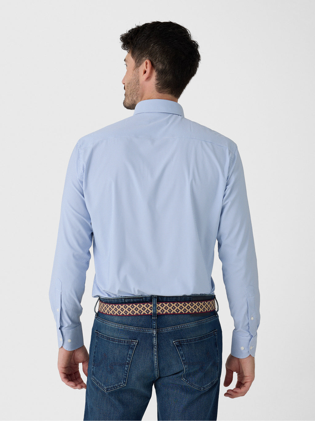 Peter Millar Crown Men's Leo Performance Twill Sport Shirt - Saint Bernard