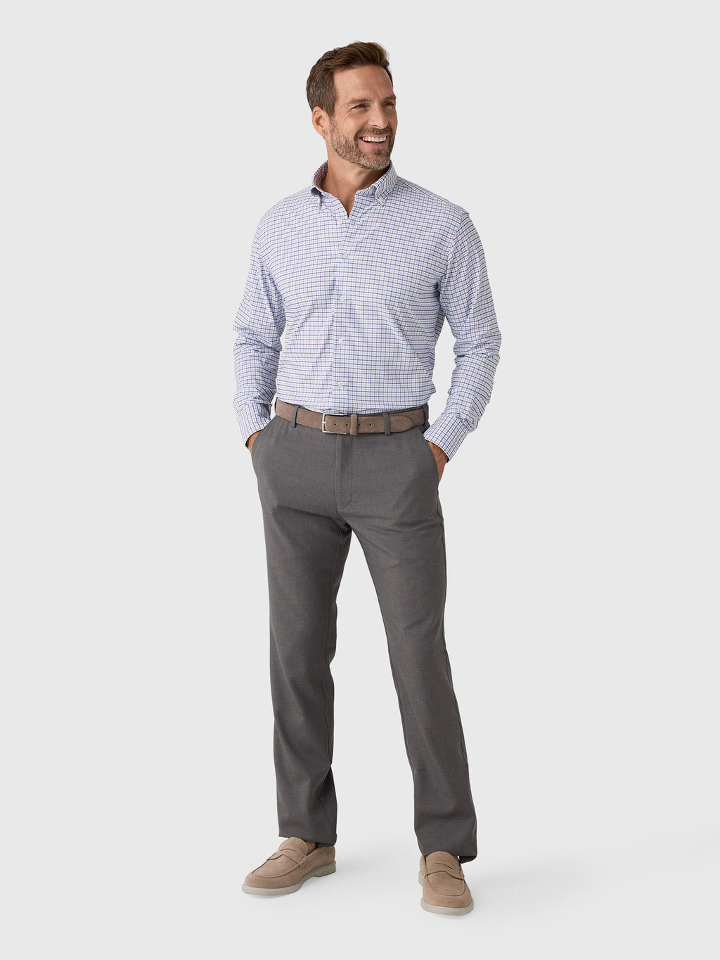 Peter Millar Crown Men's Axel Performance Twill Sport Shirt - Saint Bernard