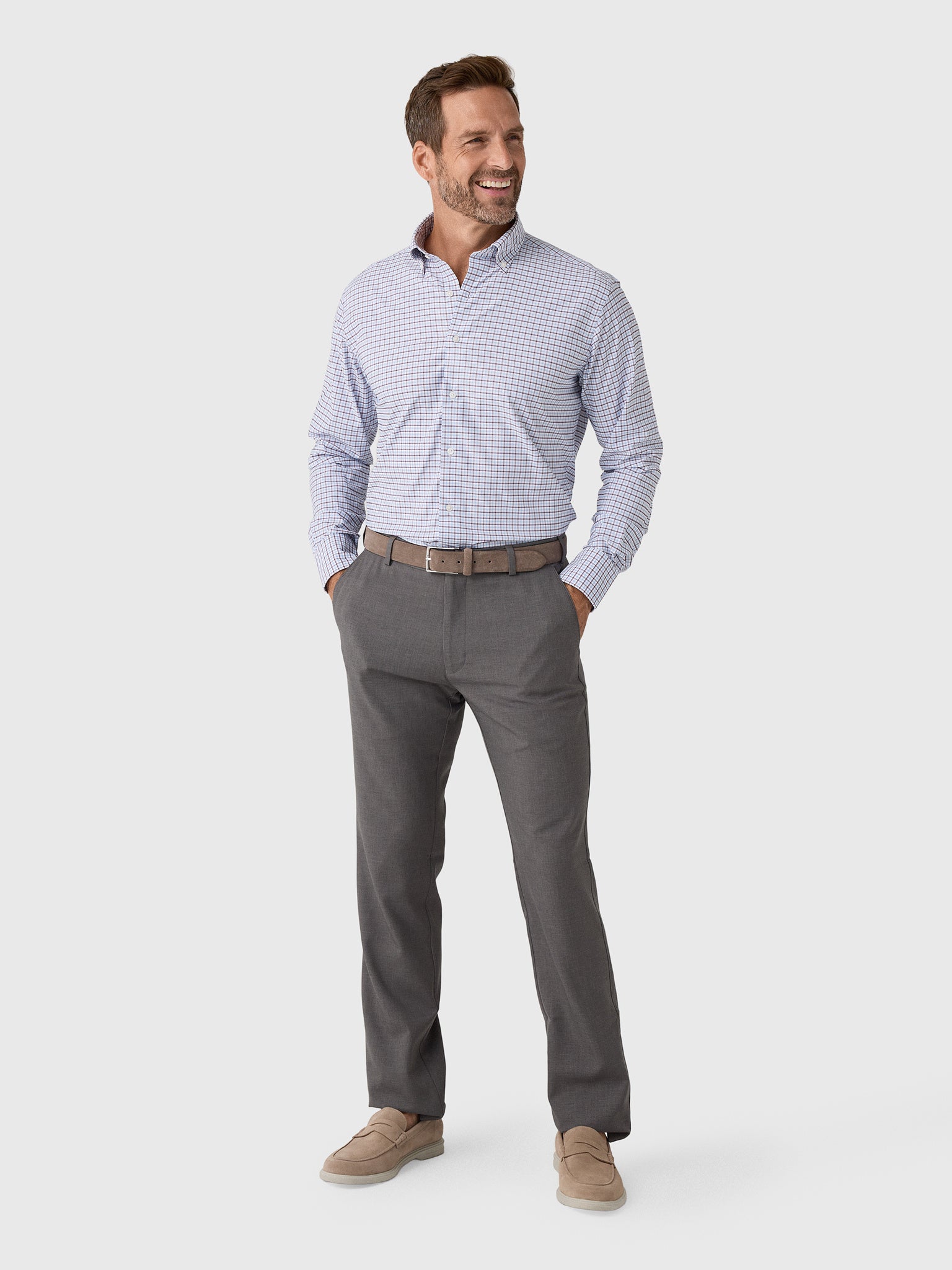 Peter Millar Crown Men's Axel Performance Twill Sport Shirt - Saint Bernard