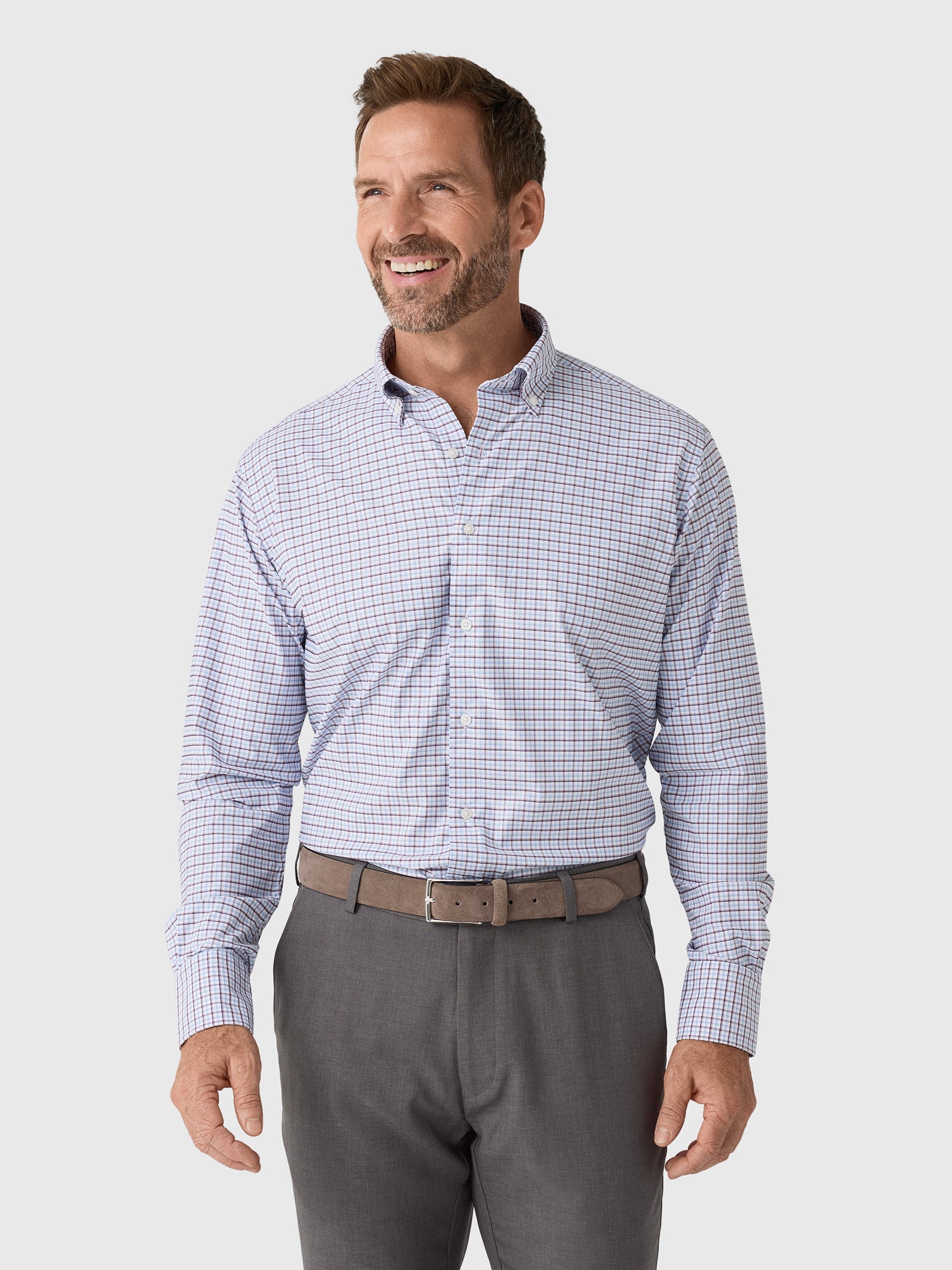 Peter Millar Crown Men's Axel Performance Twill Sport Shirt - Saint Bernard