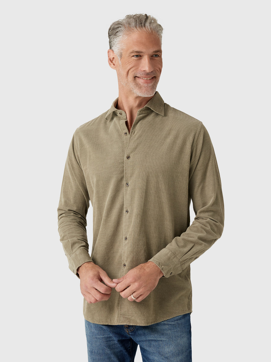 Peter Millar Crown Men's Aspen Cotton Cashmere Corduroy Sport Shirt - Saint Bernard