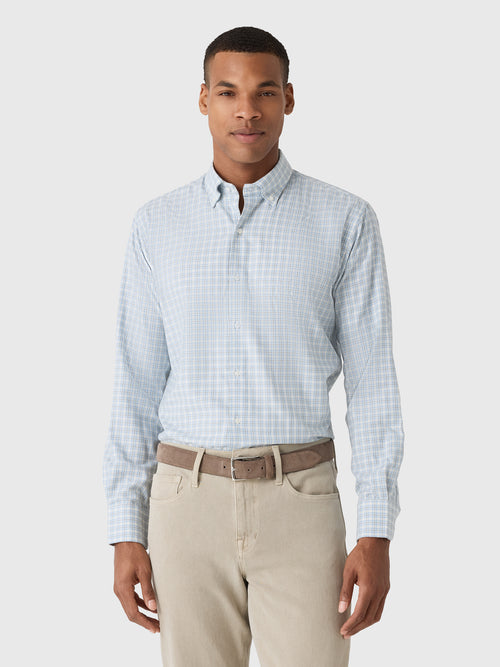 Peter Millar Crown Men's Oliver Performance Flannel Sport Shirt - Saint Bernard