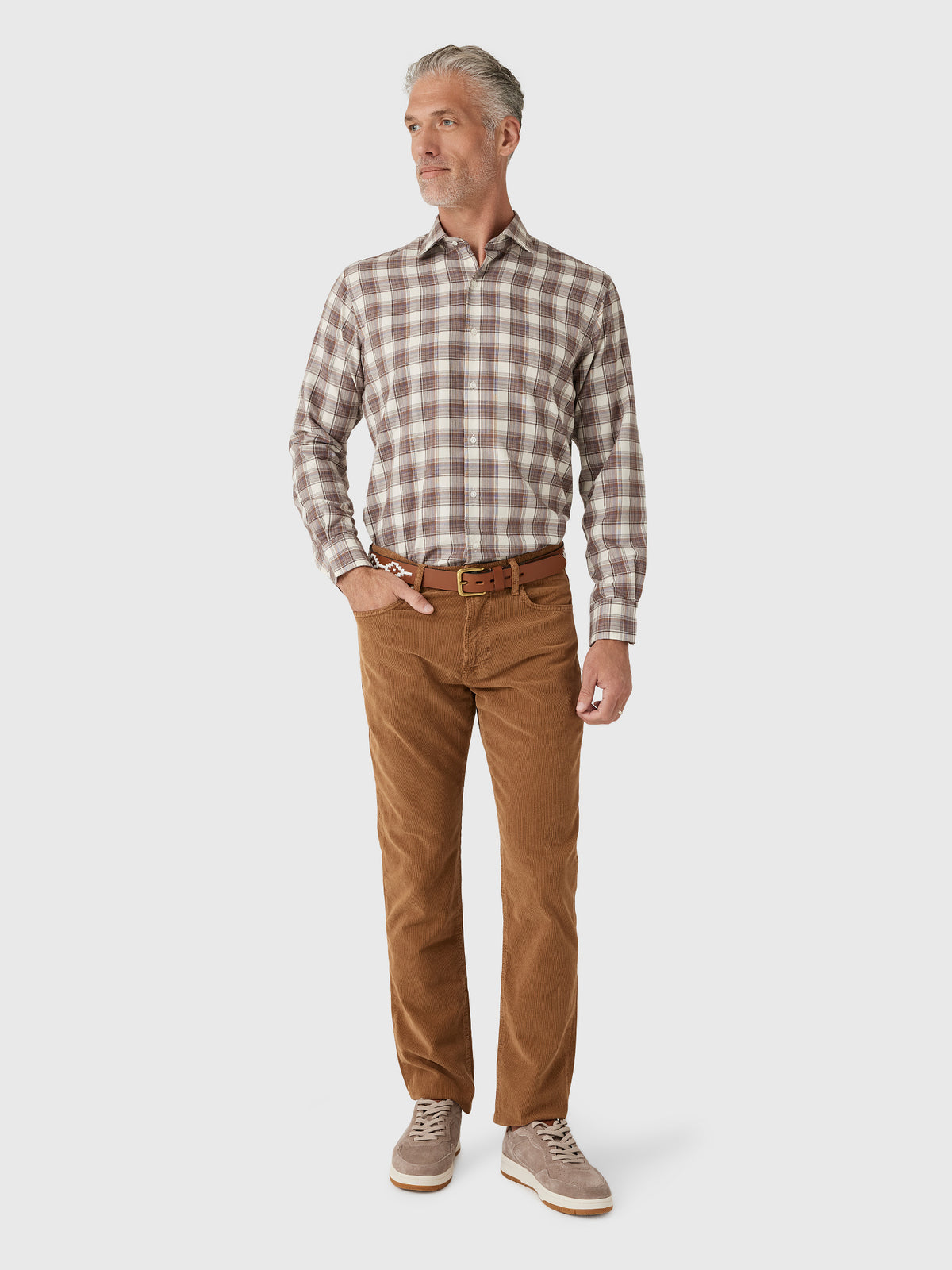 Peter Millar Crown Men's Cannon Performance Flannel Sport Shirt - Saint Bernard