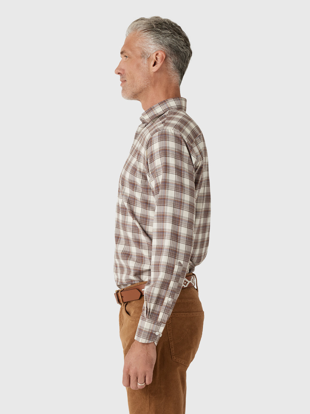 Peter Millar Crown Men's Cannon Performance Flannel Sport Shirt - Saint Bernard