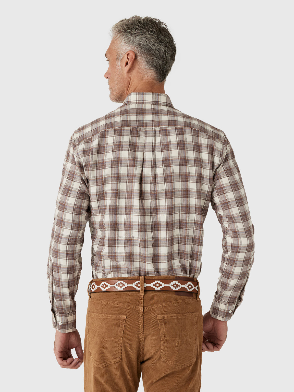 Peter Millar Crown Men's Cannon Performance Flannel Sport Shirt - Saint Bernard