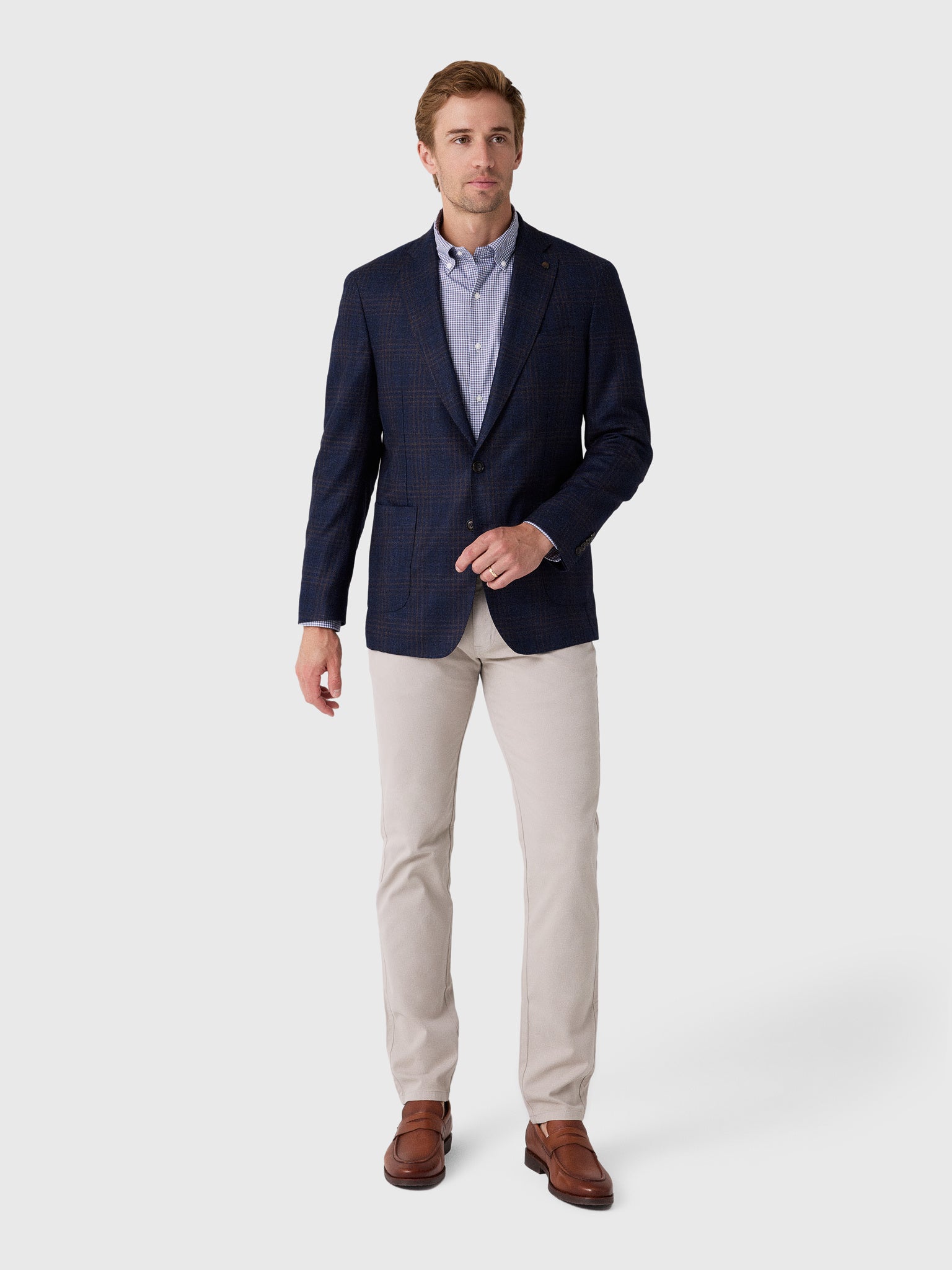 Peter Millar Crown Crafted Men's Collins Plaid Soft Jacket - Saint Bernard