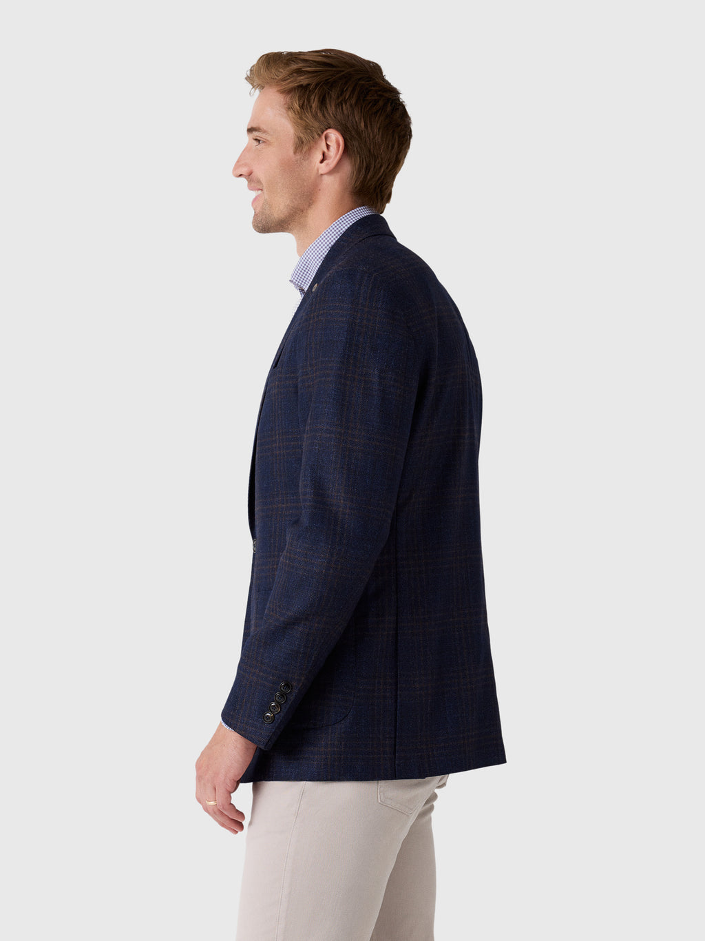 Peter Millar Crown Crafted Men's Collins Plaid Soft Jacket - Saint Bernard