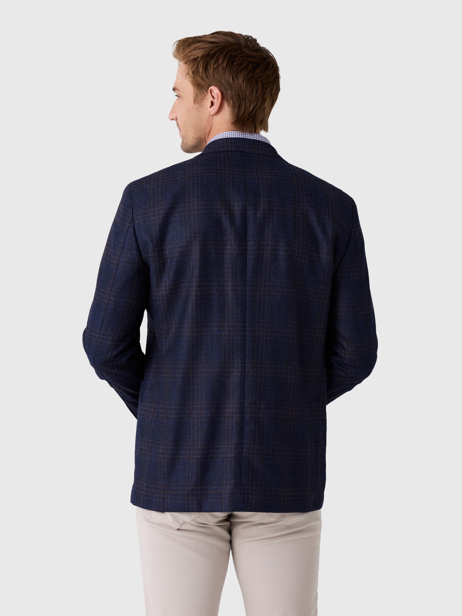 Peter Millar Crown Crafted Men's Collins Plaid Soft Jacket - Saint Bernard