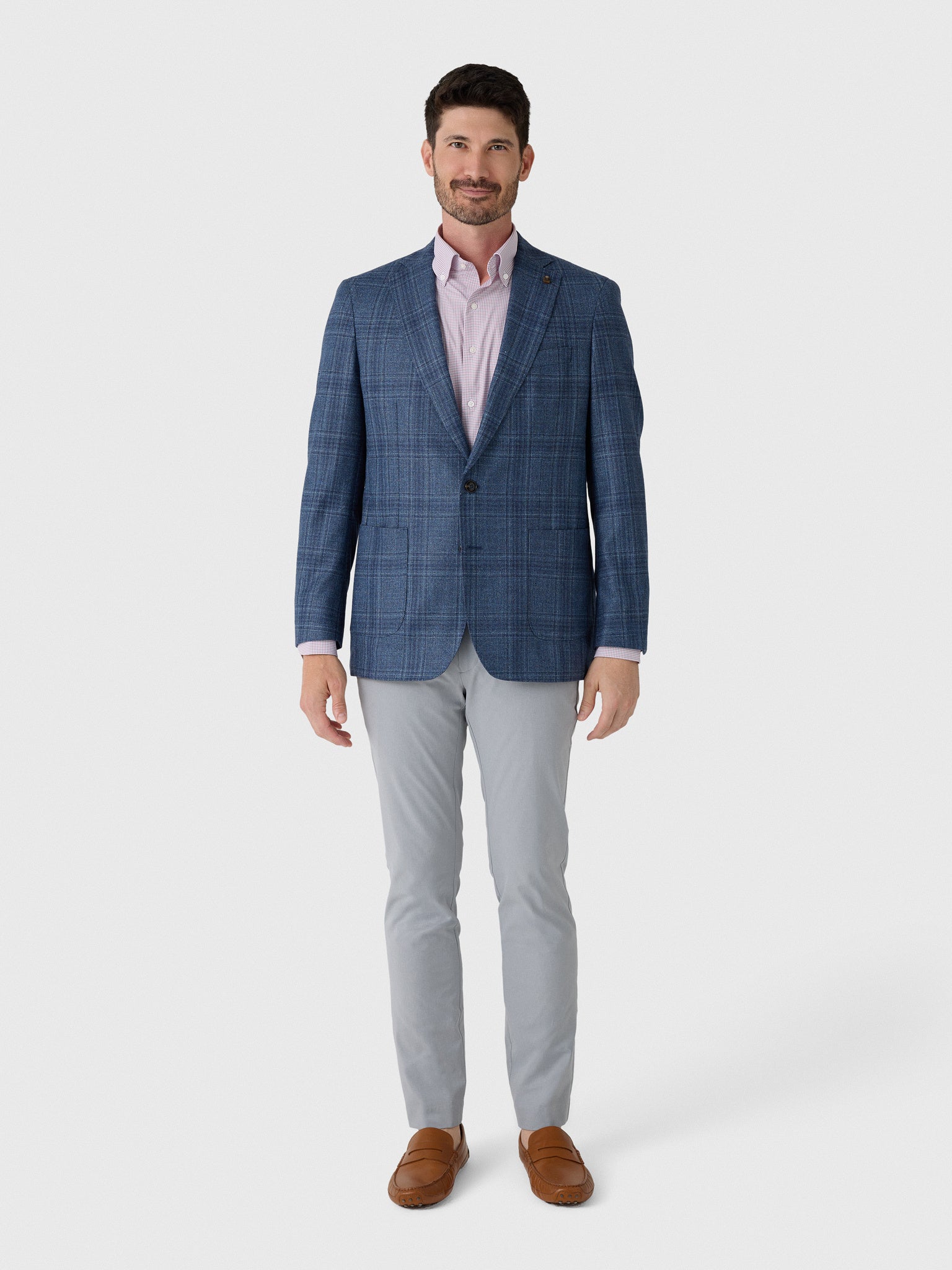 Peter Millar Crown Crafted Men's Davies Plaid Soft Jacket - Saint Bernard