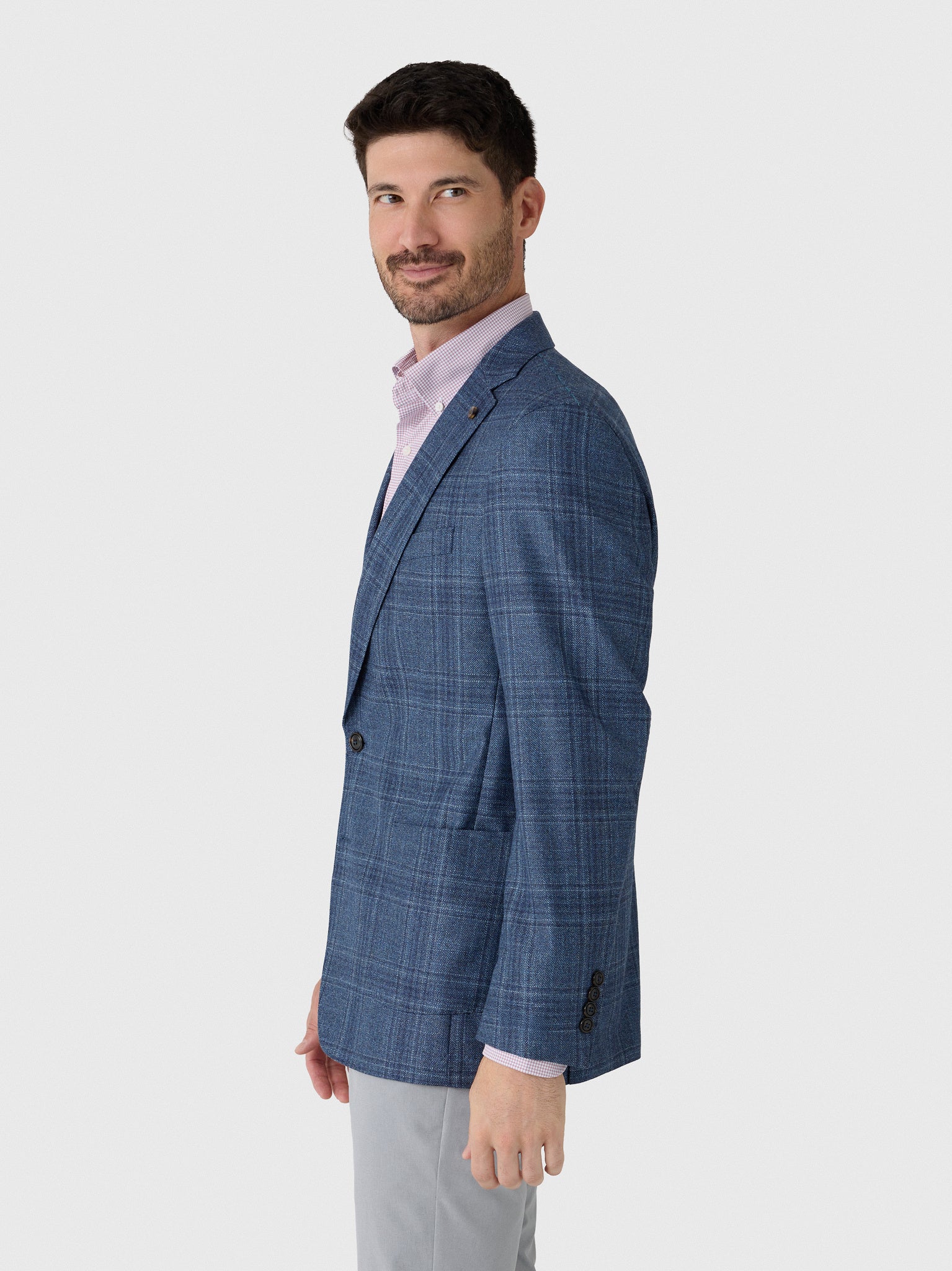Peter Millar Crown Crafted Men's Davies Plaid Soft Jacket - Saint Bernard