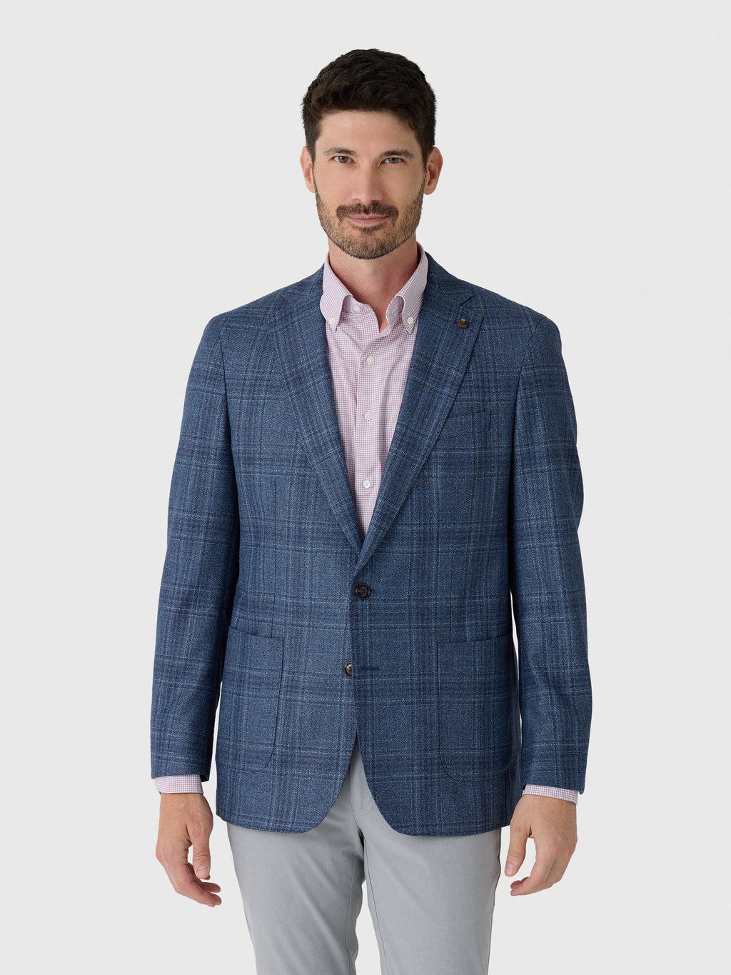 Peter Millar Crown Crafted Men's Davies Plaid Soft Jacket - Saint Bernard