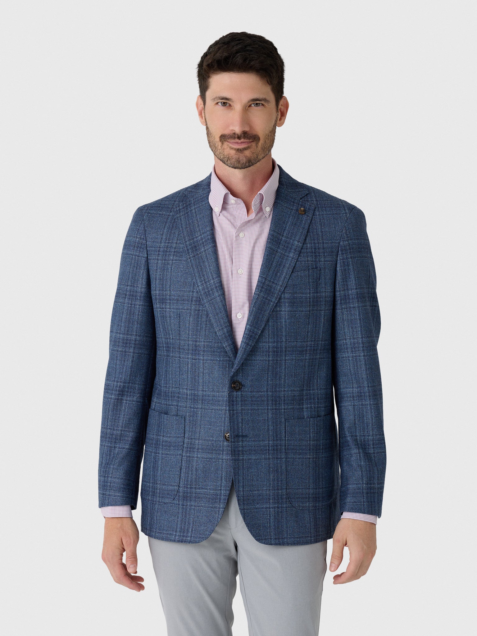 Peter Millar Crown Crafted Men's Davies Plaid Soft Jacket - Saint Bernard